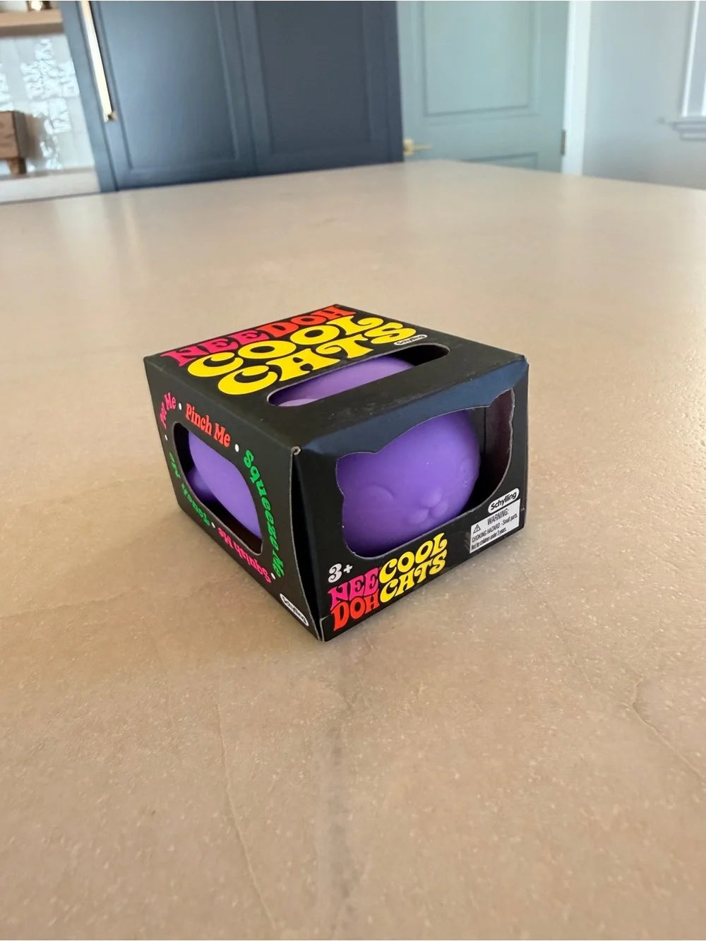 NIB Authentic NeeDoh Cool Cats Squishy Stress Ball Fidget Toy - Purple